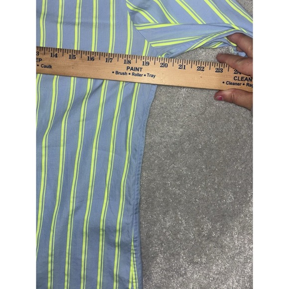 The Shirt Rochelle Behrens Womens Medium Blue Green L/S Top Button Up Blouse - Picture 6 of 9